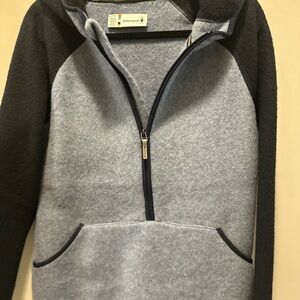 Smartwool Woman’s Zip-Up Sweater - Light Blue and Dark Gray